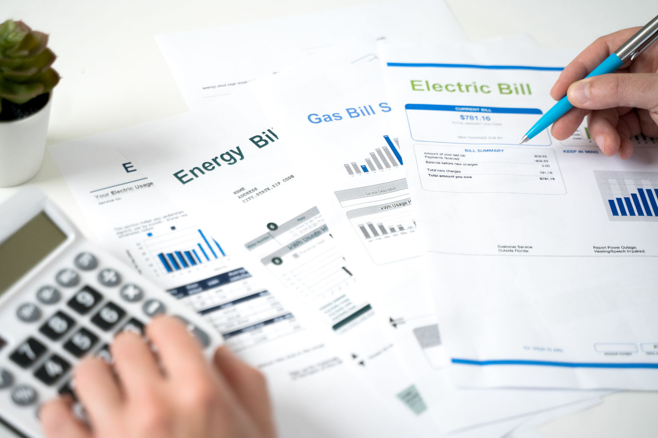 Gas bill statement and home energy consumption